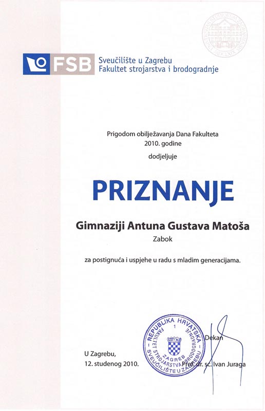 Priznanje FSB-a